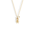 Stitch lines and a stone heart on the Voodoo Doll Stone Diamond Pendant Necklace 14K Gold / Silver in yellow gold