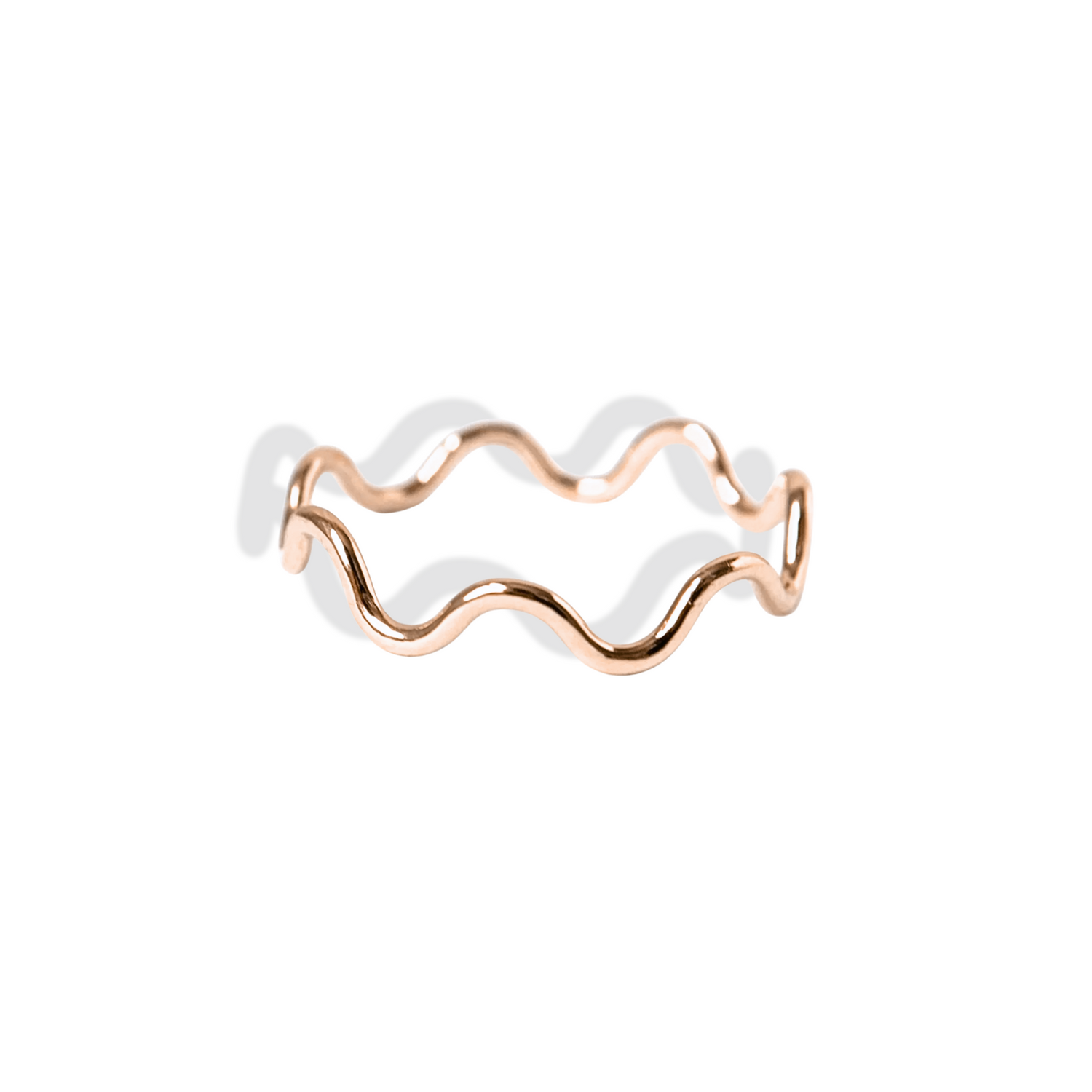Wave Band Curved Ring 14K Gold / Silver