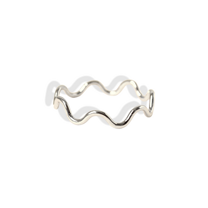 Wave Band Curved Ring 14K Gold / Silver