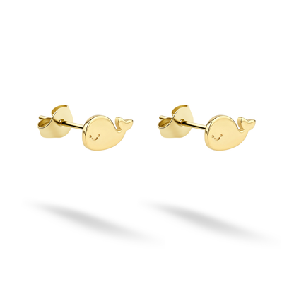Whale Earrings 14K Gold / Silver inspired by marine life.