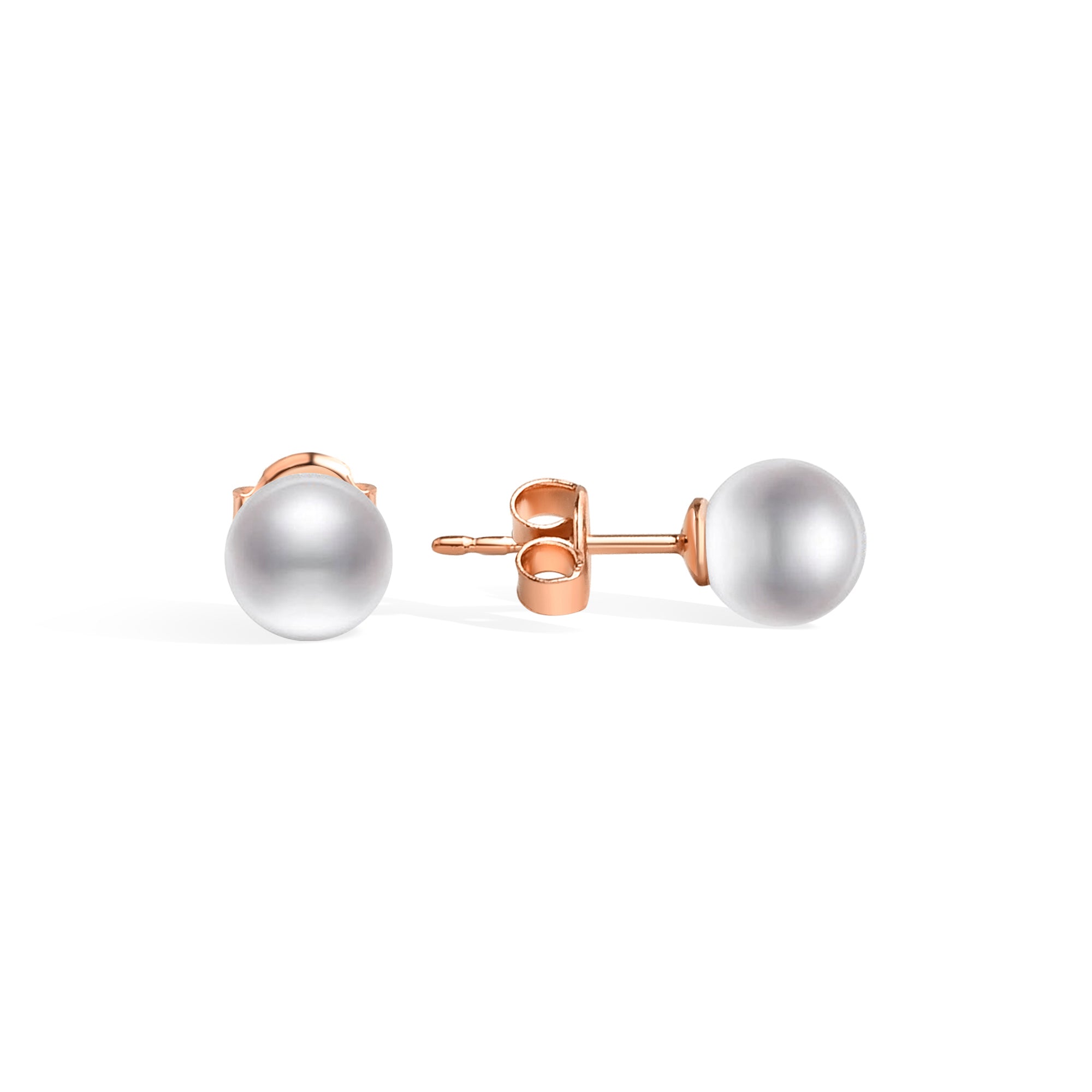 White Ball Earrings 14K Gold