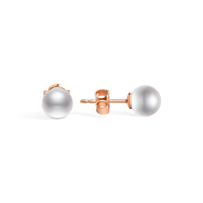 White Ball Earrings 14K Gold