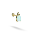 White Drop Flatback Ear Piercing 14K Gold with CZ Stone