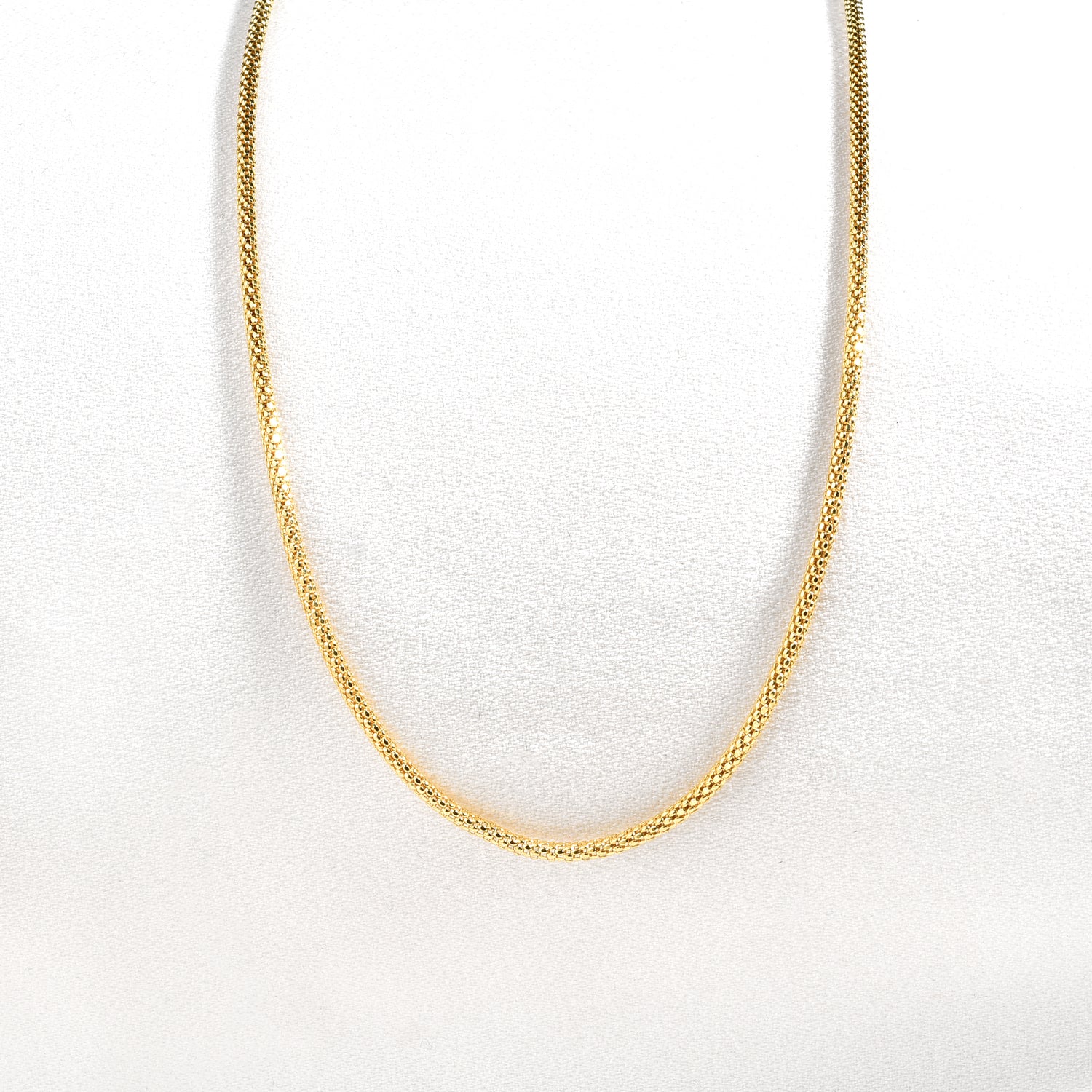 Wicker Wrap Thin Chain Necklace 14K Gold