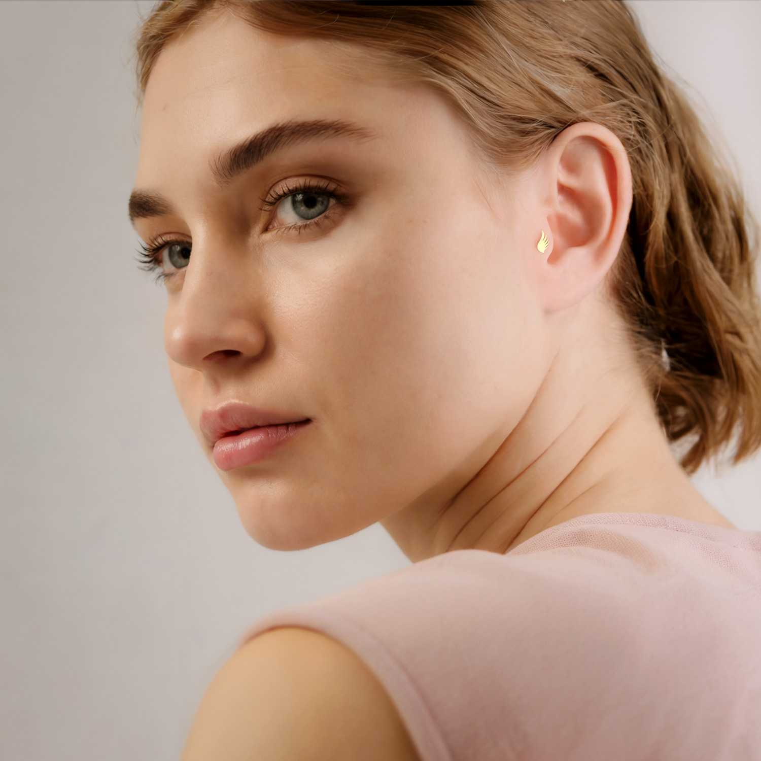 Wing Flatback Ear Piercing 14K Gold
